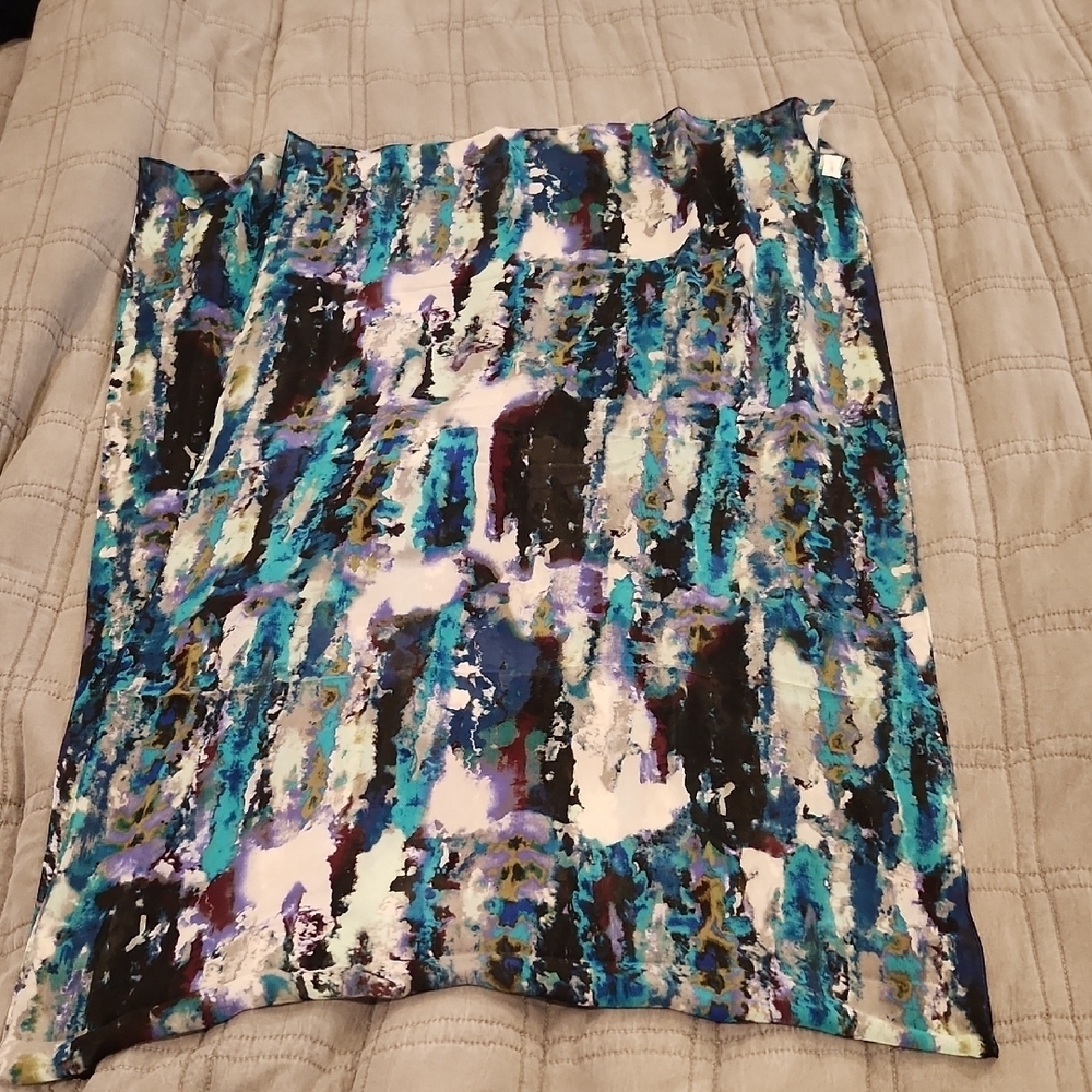 Calvin Klein Abstract Multicolor Scarf 21x70, New Without Tags!